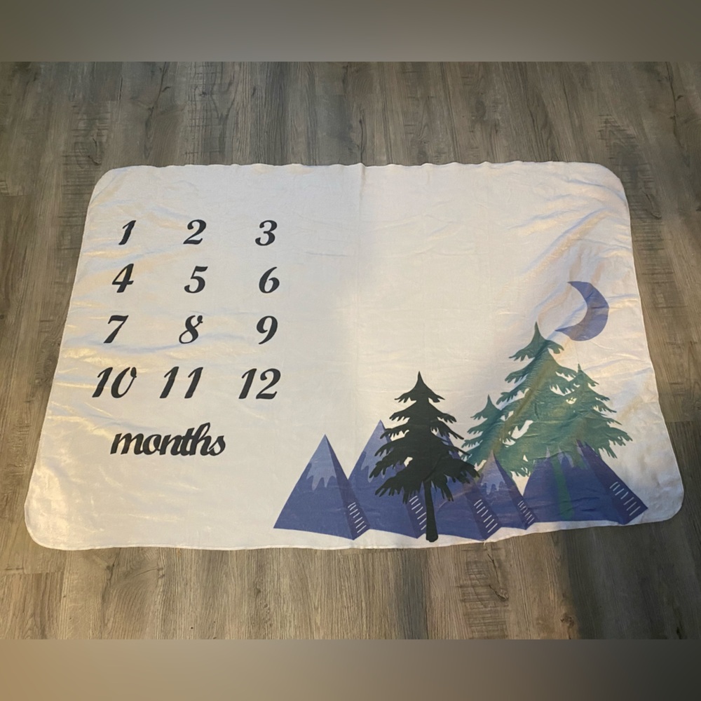 Baby Monthly Milestone Blanket Photograph Backdrop Outdoorsy Adventure